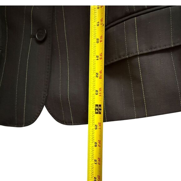 Anne Klein Black Pantsuit With Green & purple Pinstripes Size 6 - Picture 17 of 17